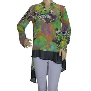 Vivian Wong Long Sleeve Paint Splatter Blouse